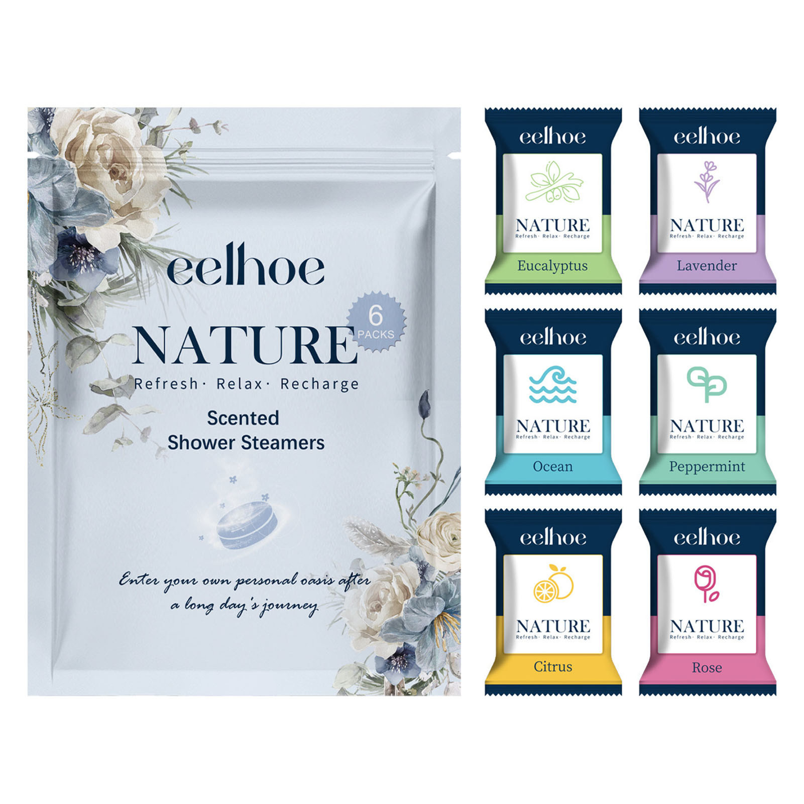Shower Steamer Tablet - 6pcs น้ํามันหอมระเหยอาบน้ําเม็ด Assisting Sleep ผ่อนคลายบรรเทาความเครียดอาบน้ําเม็ดระเบิดอาบน้ํา Bath