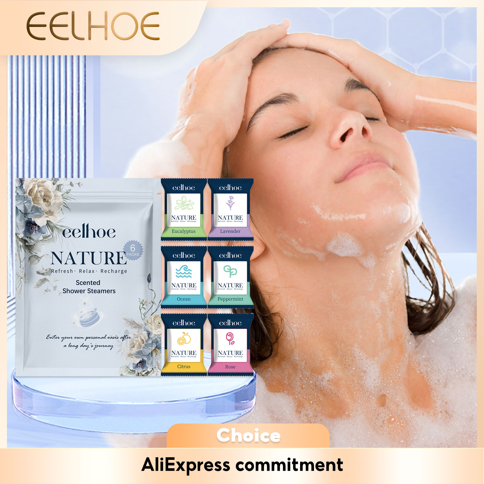 Shower Steamer Tablet - เม็ดอาบน้ำอโรมาเธอราพี ช่วยการนอนหลับ ผ่อนคลาย บรรเทาความเครียดและความเหนื่อยล้า เม็ดอาบน้ำสปา บำรุงผิว