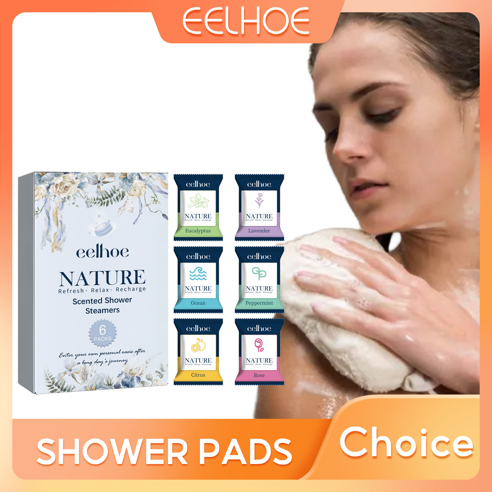 Shower Steamer Tablet - EELHOE Shower Steamers เม็ดความเครียดบรรเทาทําความสะอาดผิว Brightening ผ่อนคลาย